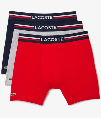 Lacoste French Flag 5#double; Inseam Boxer Briefs 3-Pack