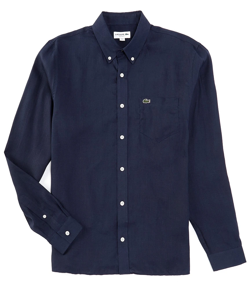 Lacoste Linen Long Sleeve Woven Shirt