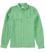 Lacoste Linen Long Sleeve Woven Shirt