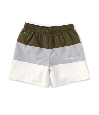 Lacoste Little Boys 2T-6T Colorblock Taffeta Swim Trunks