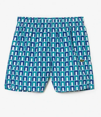 Lacoste Little Boys 2T-6T Monogram Swim Trunks