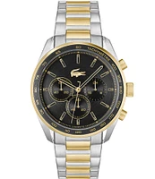 Lacoste Men's 42mm Vancouver Chronograph Two Tone Stainless Steel Bracelet Watch