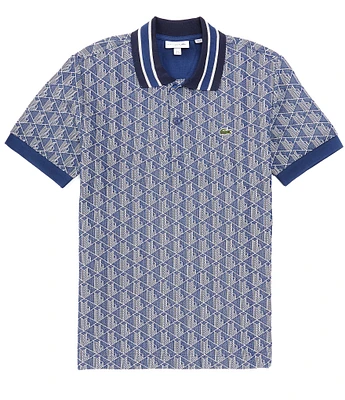 Lacoste Monogram Jacquard Short Sleeve Polo Shirt