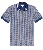 Lacoste Monogram Jacquard Short Sleeve Polo Shirt