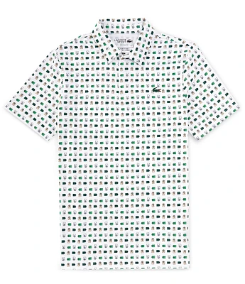 Lacoste Performance Stretch Printed Short Sleeve Polo Shirt