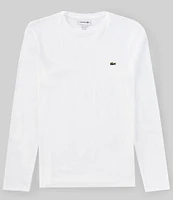 Lacoste Pima Cotton Long Sleeve Signature Logo T-Shirt