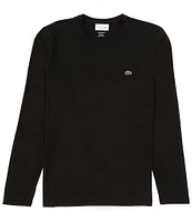 Lacoste Pima Cotton Long Sleeve Signature Logo T-Shirt