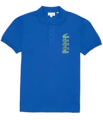 Lacoste Pique Stacked Croc Logo Short Sleeve Polo Shirt