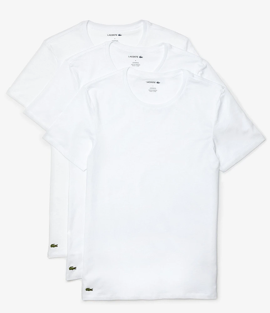 Lacoste Short Sleeve Regular Fit Crew Neck Undershirts 3-Pack