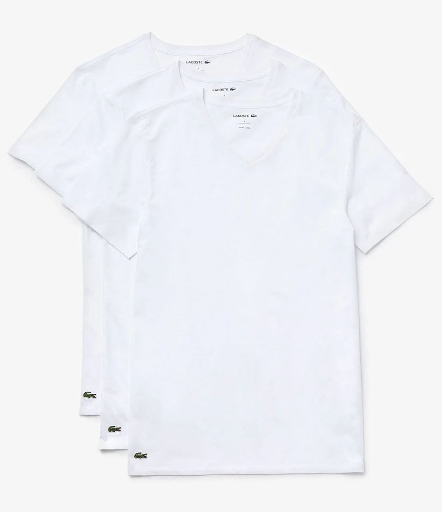 Lacoste Short Sleeve V-Neck Slim Fit Undershirt 3-Pack