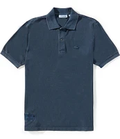 Lacoste Solid Washed Effect Pique Short Sleeve Polo Shirt