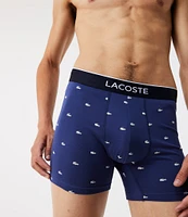 Lacoste Solid/Printed 5#double; Inseam Boxer Briefs 3-Pack