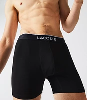 Lacoste Solid/Printed 5#double; Inseam Boxer Briefs 3-Pack