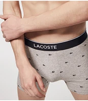 Lacoste Solid/Printed 5#double; Inseam Boxer Briefs 3-Pack