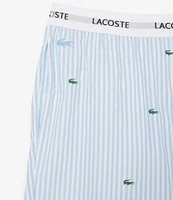 Lacoste Striped/Mini Crocodile Pattern Woven Pajama Pants