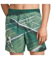 Lacoste Tennis Court Print 6#double; Inseam Swim Trunks