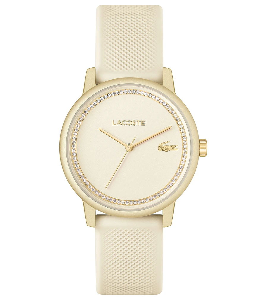 Lacoste Women's 12.12 Quartz Analog Champagne Silicone Strap Watch