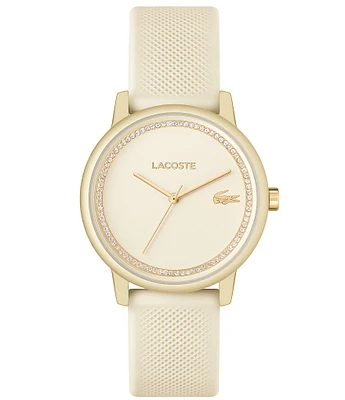 Lacoste Women's 12.12 Quartz Analog Champagne Silicone Strap Watch