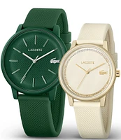 Lacoste Women's 12.12 Quartz Analog Champagne Silicone Strap Watch