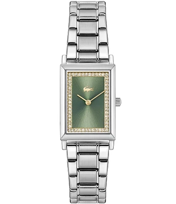 Lacoste Women's Catherine Two Hand Stainless Steel Crystal Green Dial Analog Bracelet Watch