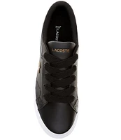 Lacoste Women's Ziane Embroidered Crocodile Platform Leather Sneakers