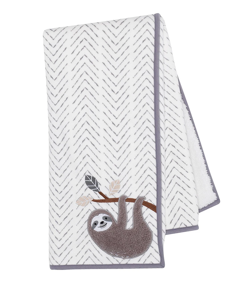 Lambs & Ivy Baby Jungle Sherpa Sloth Baby Blanket