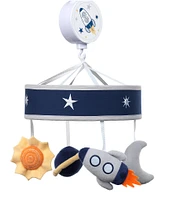 Lambs & Ivy Milky Way Collection Celestial Space with Rocket and Planets Musical Baby Crib Mobile