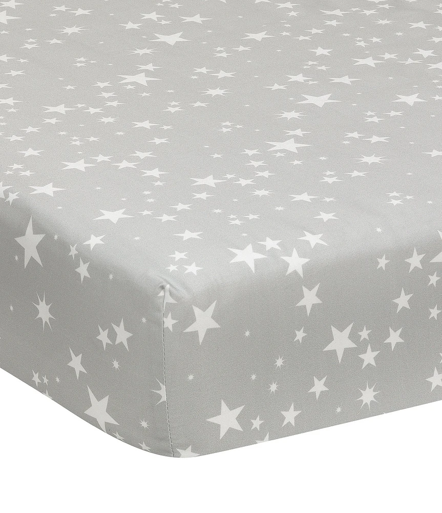 Lambs & Ivy Milky Way Collection Stars-Studded Cotton Fitted Crib Sheet