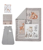 Lambs & Ivy Painted Forest Woodland Animals 4-Piece Nursery Crib Bedding Set