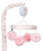 Lambs & Ivy Signature Botanical Baby Pink Floral Musical Baby Crib Mobile