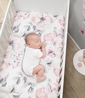 Lambs & Ivy Signature Botanical Baby Watercolor Floral 4-Piece Nursery Crib Bedding Set