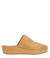 L'Amour Des Pieds Cady Leather Platform Wedge Mules