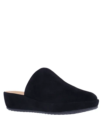 L'Amour Des Pieds Cady Suede Platform Wedge Mules