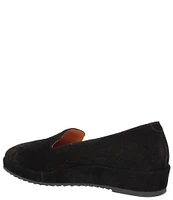 L'Amour Des Pieds Carlow Suede Slip-On Platform Wedge Loafers