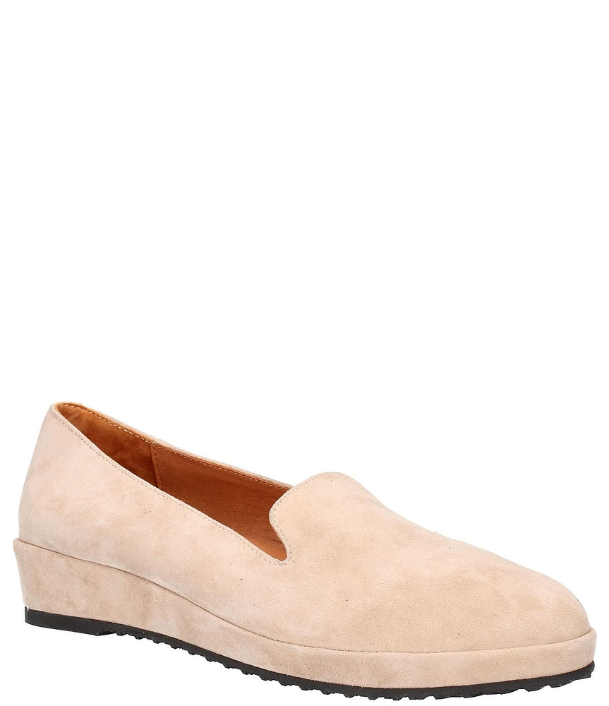 L'Amour Des Pieds Carlow Suede Slip-On Platform Wedge Loafers