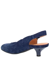 L'Amour Des Pieds Hulda Suede Scalloped Slingback Pumps