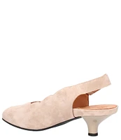 L'Amour Des Pieds Hulda Suede Scalloped Slingback Pumps