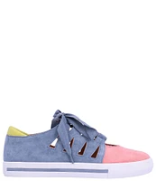 L'Amour Des Pieds Kanav Color Block Suede Cut-Out Sneakers