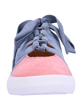 L'Amour Des Pieds Kanav Color Block Suede Cut-Out Sneakers