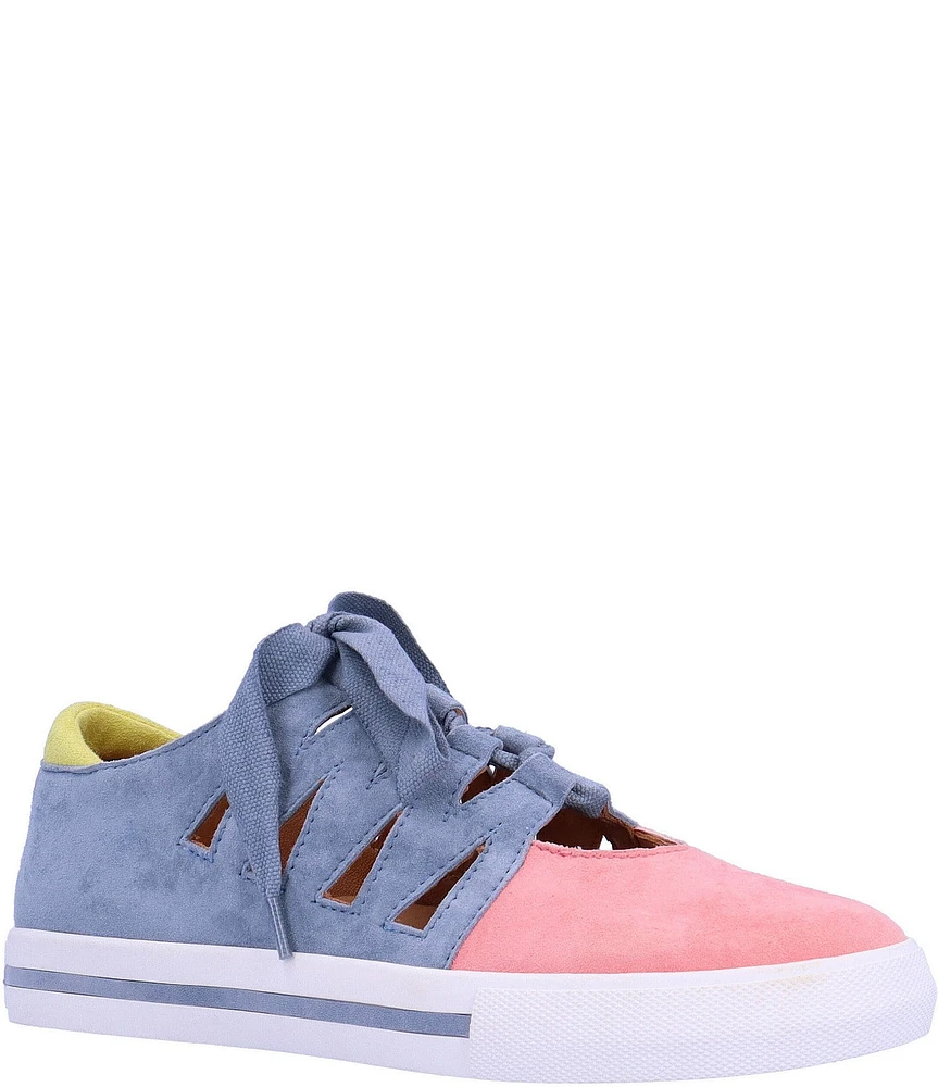 L'Amour Des Pieds Kanav Color Block Suede Cut-Out Sneakers