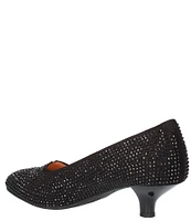 L'Amour Des Pieds Kavan Rhinestone Suede Kitten Heel Pumps