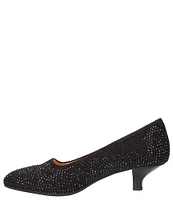 L'Amour Des Pieds Kavan Rhinestone Suede Kitten Heel Pumps