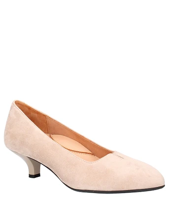 L'Amour Des Pieds Kavan Suede Kitten Heel Pumps