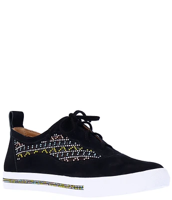 L'Amour Des Pieds Kishen Suede Rhinestone Mesh Sneakers