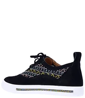 L'Amour Des Pieds Kishen Suede Rhinestone Mesh Sneakers