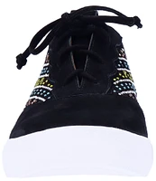 L'Amour Des Pieds Kishen Suede Rhinestone Mesh Sneakers