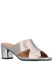 L'Amour Des Pieds Melena Metallic Leather Dress Slides