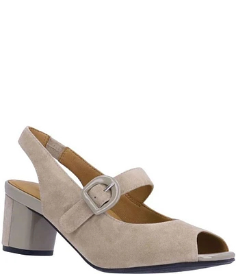 L'Amour Des Pieds Merryn Suede Mary Jane Slingback Pumps