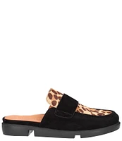 L'Amour Des Pieds Saccar Animal Print Calf Hair Loafer Mules