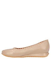 L'Amour Des Pieds Tiffanie Leather Mini Wedge Ballerina Flats